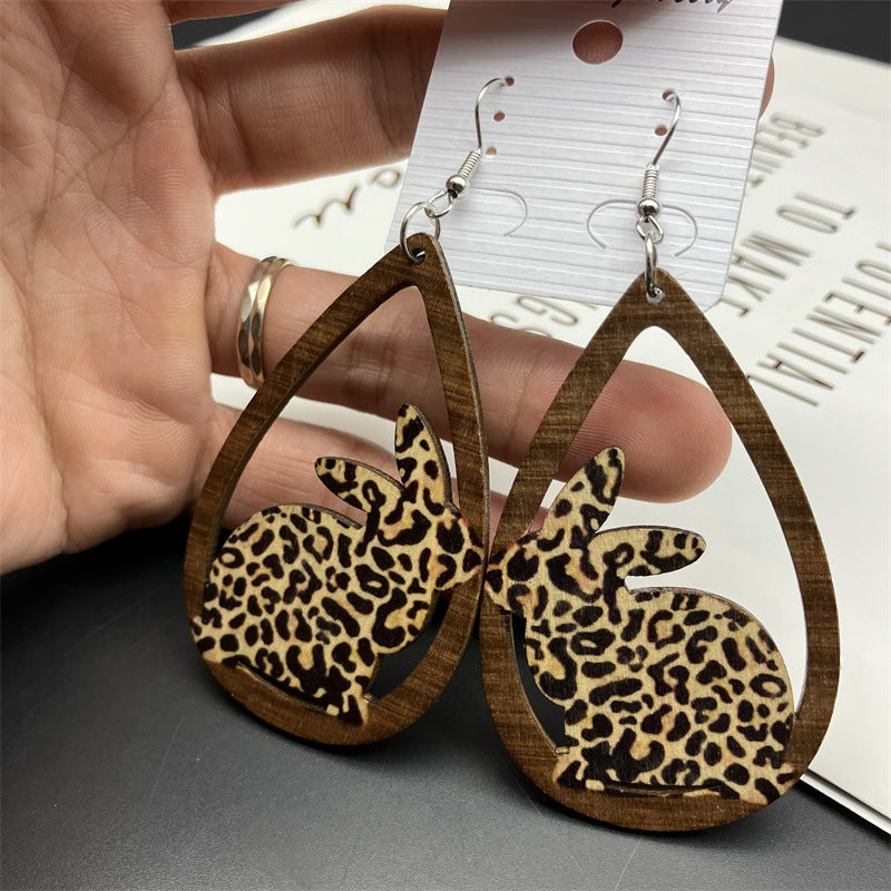 Wholesale Halloween Double Sided Wood Earrings